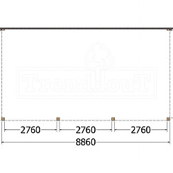 Aanbouwveranda Modena 8900x4850x2700mm (bxdxh)