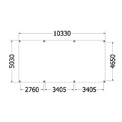 Buitenverblijf Palermo XXL 10350x5050x2480mm (bxdxh)