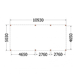 Buitenverblijf Palermo XXL 10950x5050x2480mm (bxdxh)