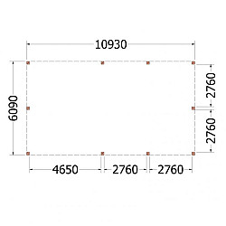 Buitenverblijf Palermo XXL 10950x6100x2480mm (bxdxh)