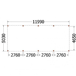 Buitenverblijf Palermo XXL 12000x5050x2480mm (bxdxh)