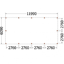Buitenverblijf Palermo XXL 12000x6100x2480mm (bxdxh)