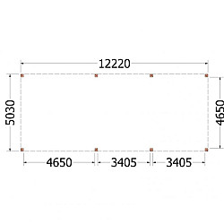 Buitenverblijf Palermo XXL 12250x5050x2480mm (bxdxh)