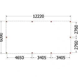 Buitenverblijf Palermo XXL 12250x6100x2480mm (bxdxh)