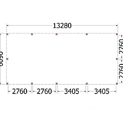 Buitenverblijf Palermo XXL 13300x6100x2480mm (bxdxh)