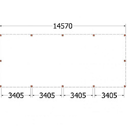 Buitenverblijf Palermo XXL 14600x6100x2480mm (bxdxh)