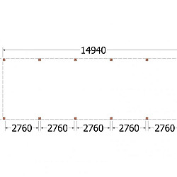 Buitenverblijf Palermo XXL 14950x5050x2480mm (bxdxh)