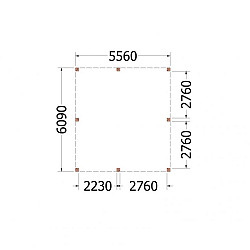 Buitenverblijf Palermo XXL 5600x6100x2480mm (bxdxh)