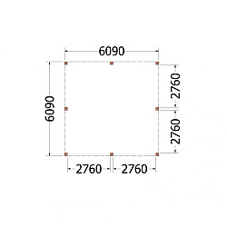Buitenverblijf Palermo XXL 6100x6100x2480mm (bxdxh)