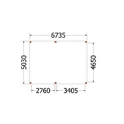 Buitenverblijf Palermo XXL 6750x5050x2480mm (bxdxh)