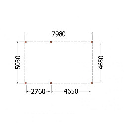 Buitenverblijf Palermo XXL 8000x5050x2480mm (bxdxh)