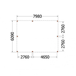 Buitenverblijf Palermo XXL 8000x6100x2480mm (bxdxh)
