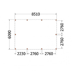 Buitenverblijf Palermo XXL 8550x6100x2480mm (bxdxh)