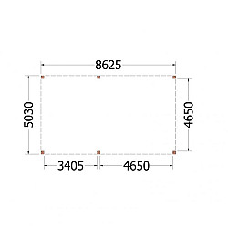 Buitenverblijf Palermo XXL 8650x5050x2480mm (bxdxh)