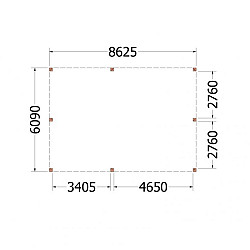 Buitenverblijf Palermo XXL 8650x6100x2480mm (bxdxh)