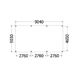 Buitenverblijf Palermo XXL 9050x5050x2480mm (bxdxh)