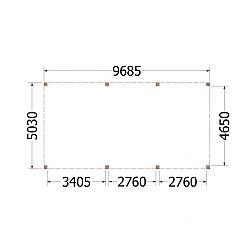 Buitenverblijf Palermo XXL 9700x5050x2480mm (bxdxh)