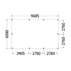 Buitenverblijf Palermo XXL 9700x6100x2480mm (bxdxh)