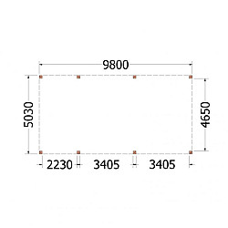 Buitenverblijf Palermo XXL 9800x5050x2480mm (bxdxh)