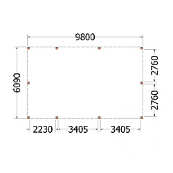 Buitenverblijf Palermo XXL 9800x6100x2480mm (bxdxh)