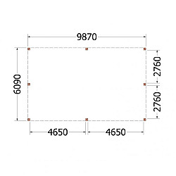 Buitenverblijf Palermo XXL 9900x6100x2480mm (bxdxh)
