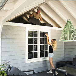 Vuren geschaafd halfhouts rabat 1,8x19,5x300cm wit gespoten