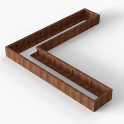 Bloembak Module+ L-vorm 60x300x300x28cm | Corten