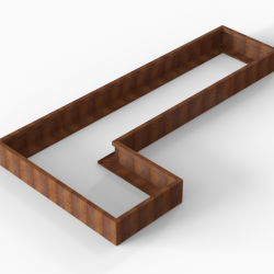Bloembak Module+ L-vorm 90x360x180x28cm | Corten