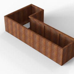 Plantenbak Module+ Corten 240x120x56cm (60cm diep)