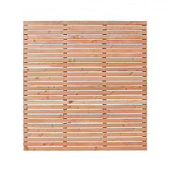 Douglas enkelzijdig geschaafd latten scherm, recht horizontaal, 180x180cm