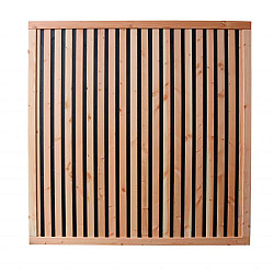 Douglas geschaafd rhombus plankenscherm met zwarte binnenkant, 180x180cm zwart/onbehandeld