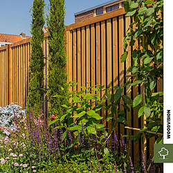 Douglas geschaafd rhombus plankenscherm met zwarte binnenkant, 180x180cm zwart/onbehandeld