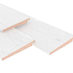 Vuren Zweeds rabat 1 zijde geschaafd, 1 zijde fijnbezaagd, 1,1-2,7x19,5x500cm wit gespoten