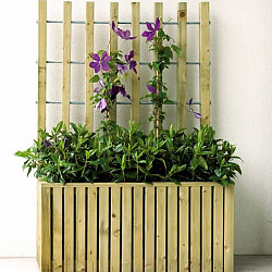 Trellis bloembak Elan 130 Excellent, 89x42x42cm hoogte 130cm groen geïmpregneerd