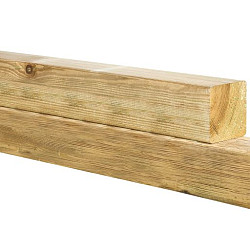 Midden-Europees vuren geschaafde paal 14x14x400cm groen geïmpregneerd