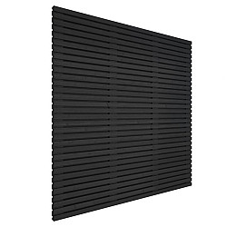Lattenscherm Grenen geschaafd recht horizontaal/verticaal, 180x180x5cm zwart gespoten