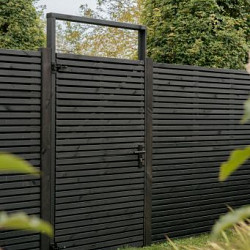 Grenen geschaafd latten deur op verstelbaar frame, horizontaal, 178x99x5cm zwart gespoten