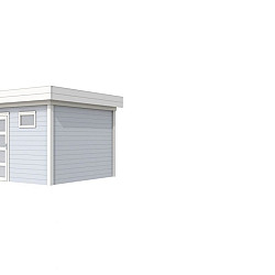 Vuren Topvision Premium Tapuit 300x300cm en luifel 300cm wanden lichtgrijs en basis antraciet