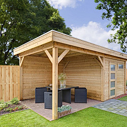 Vuren Topvision Premium Bosuil 300x300cm en luifel 300cm onbehandeld