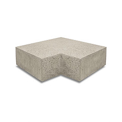 ArtiStone Oud Hollands hoekstuk traptrede 90° binnen 37x15cm Greige