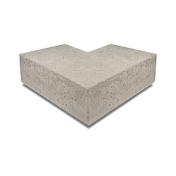 ArtiStone Oud Hollands hoekstuk traptreden 90° buiten 40x20cm Greige