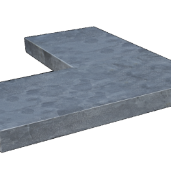 Afdekplaat-Vijverrand Chinees hardsteen 50/25x50x3cm hoekstuk