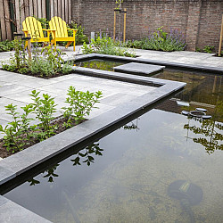 Afdekplaat-Vijverrand Chinees hardsteen 50/30x50x3cm hoekstuk