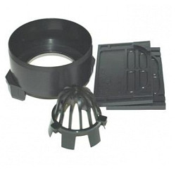 ACO Hexaline eindplaten set, onderuitloop Ø 110 mm en bladkorf