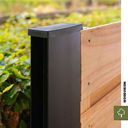Stalen H-gleufpaal met structuur poedercoating, 4,2 x 9,6 x 300 cm, zwart RAL9005