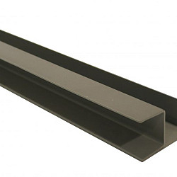 Stalen hoekprofiel met structuur poedercoating t.b.v. H-gleufpaal, 4 x 8 x 220 cm, kwartsgrijs RAL70