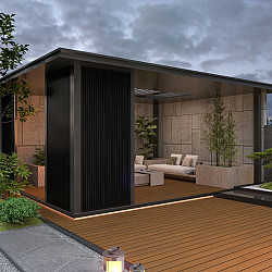 NewTechWood co-extrusie aluminium U-klikprofiel 300 cm, Ebony zwart