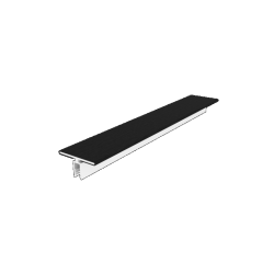 NewTechWood co-extrusie aluminium U-klikprofiel 300 cm, Ebony zwart