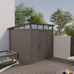 NewTechWood berging Cella met enkele deur, 222 x 210 cm, Silver Gray