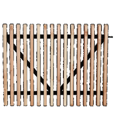 Douglas lattenpoort met zwart gespoten liggers, 100 x 60 cm, onbehandeld.